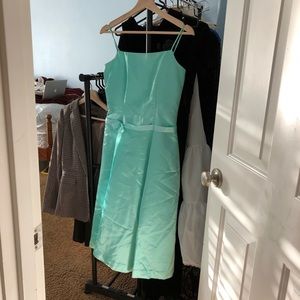 Sea Green Midi Length Prom Dress